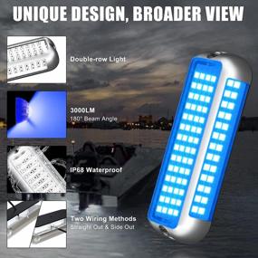 img 2 attached to ⚓️ BASIKER BS4 Marine LED Boat Light (3000LM 84LED, 180°) - For Cruise Ships, Yachts, Boats, Sailboat, Pontoon, Transom | Blue, IP68, Air/Waterproof, Surface Mount | 316 Stainless Steel, 10-36V