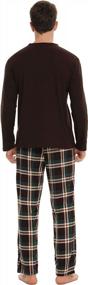 img 1 attached to Stay Cozy All Night: Vlazom Men'S Long Sleeve Cotton Pajama Sets With Plaid Fleece Pants