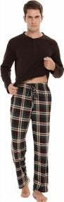 img 2 attached to Stay Cozy All Night: Vlazom Men'S Long Sleeve Cotton Pajama Sets With Plaid Fleece Pants