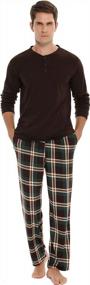 img 3 attached to Stay Cozy All Night: Vlazom Men'S Long Sleeve Cotton Pajama Sets With Plaid Fleece Pants