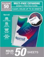 samsill 50 pack multi-page high capacity sheet protectors top loading, each sheet can hold up to 50 sheets of paper, 8.5x 11 logo