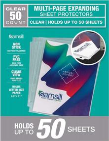 img 4 attached to Samsill 50 Pack Multi-Page High Capacity Sheet Protectors Top Loading, Each Sheet Can Hold Up To 50 Sheets Of Paper, 8.5X 11