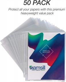 img 2 attached to Samsill 50 Pack многостраничных защитных листов большой емкости с верхней загрузкой, каждый лист может вместить до 50 листов бумаги, 8,5X11