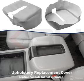 img 3 attached to Gray Vinyl Microfiber Leather Console Replacement for Chevy Silverado, Tahoe, Suburban, Avalanche & GMC Yukon, Sierra 2007-2013 - KBH Auto Center Console Armrest Cover