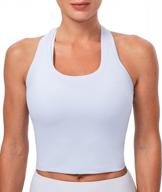 lavento women's crop top workout active running yoga tank tops - athletic performance training gym shirt logo