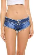 head-turning style: romanstii women's denim stretch mini shorts with low rise waist and sexy cut-off design logo