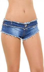 img 2 attached to Головокружительный стиль: женские джинсовые эластичные мини-шорты Romanstii с заниженной талией и сексуальным вырезом
