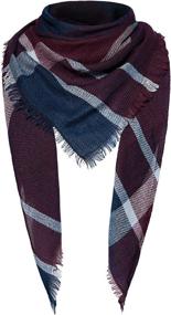 img 4 attached to 🧣 Women's Oversized Knitted Triangle Classic Scarves - Stylish Accessories from Scarves & Wraps