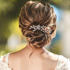 img 2 attached to Свадебные заколки для волос Yean со стразами и кристаллами, свадебные аксессуары для волос, модные аксессуары для волос для женщин и девочек (розовое золото)