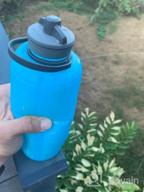 img 1 attached to HydraPak Flux Collapsible Water Bottle For Backpacking (1 Liter) - BPA-Free, Lightweight, Twist-Off Cap - Malibu Blue review by Jeff Keegan