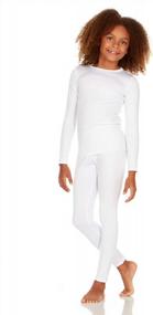 img 4 attached to Ultra Soft Girls Thermal Underwear Set - Long Johns Winter Base Layer For Kids By Thermajane