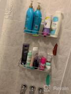 img 1 attached to 2 Tier Stainless Steel Rustproof Wall Mounted Bathroom Shelf Shower Caddy With Hooks And No Drilling Needed! review by Mike Vargas