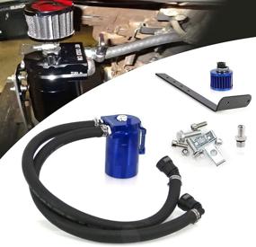 img 4 attached to 💪 Enhance Engine Performance with RULLINE Oil Catch Can Kit for Ford F150 2.7EB 3.5EB 5.0 Passenger Side - Blue 400ml