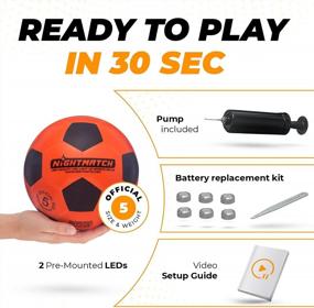 img 2 attached to Official Size 5 LED Soccer Ball - NightMatch Light Up Glow In The Dark Waterproof With Two Bright LEDs, Extra Pump And Batteries Included