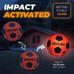 img 3 attached to Официальный размер 5 светодиодный футбольный мяч - NightMatch Светящийся в темноте водонепроницаемый мяч с двумя яркими светодиодами, в комплекте дополнительный насос и батарейки.