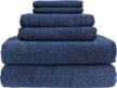 navy blue diamond jacquard bath towel set with 6 pieces by everplush logo