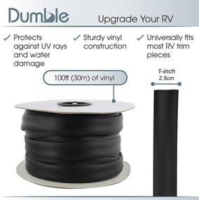 img 1 attached to Dumble RV Vinyl Exterior Trim Molding Insert - Black 100ft Roll | 1-Inch Camper Trim for RV or Camper