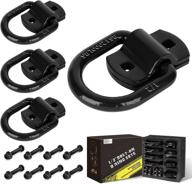 🔒 black autobots bolt-on forged d ring hooks - heavy duty 1/2" tie down anchors for trailers, trucks, cargo tie downs - pack of 4 with 12000lbs break strength логотип