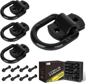 img 4 attached to 🔒 BLACK AUTOBOTS Bolt-On Forged D Ring Hooks - Heavy Duty 1/2" Tie Down Anchors for Trailers, Trucks, Cargo Tie Downs - Pack of 4 with 12000lbs Break Strength