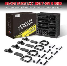 img 3 attached to 🔒 BLACK AUTOBOTS Bolt-On Forged D Ring Hooks - Heavy Duty 1/2" Tie Down Anchors for Trailers, Trucks, Cargo Tie Downs - Pack of 4 with 12000lbs Break Strength