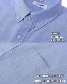 img 2 attached to Classic-Fit Oxford Button Down Long Sleeve Dress Shirt For Men, Wrinkle-Resistant And Made With Cotton Blend Fabric By MGWDT.