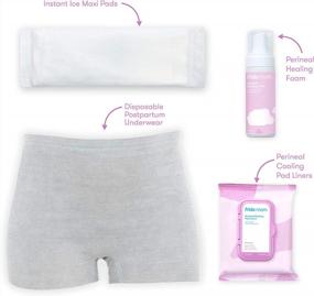 img 3 attached to Frida Mom Postpartum Recovery Essentials Kit: Disposable Underwear, Ice Maxi Absorbency Pads, Cooling Witch Hazel Medicated Pad Liners & Perineal Healing Foam.
