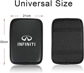 img 3 attached to 🚗 Liusu Fit Infiniti Center Console Pad, Car Armrest Seat Box Cover Protector with Carbon Fiber Leather Design Decoration Cushion - Compatible with All Infinity Series Models - Enhances Auto Interiors