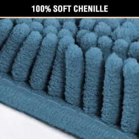 img 3 attached to Soft & Non-Slip H.VERSAILTEX Dark Teal Bath Mats - 2 Pack (20" X 32"/17" X 24") For Kitchen/Living Room