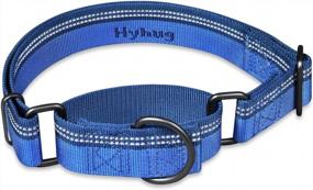 img 2 attached to Stay Safe And Stylish: Large Hyhug Pets Reflective Martingale Collar For Giant Breeds