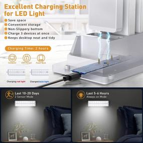 img 3 attached to Wireless Motion-Sensor LED Closet Lights With Remote Control And Charging Station - Set Of 5, Dimmable And Rechargeable Night Lights Ideal For Wardrobe, Kitchen, And Under Cabinet Lighting