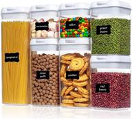 🍽️ bpa free plastic cereal containers, vtopmart 7-piece airtight food storage containers with easy lock lids for kitchen pantry organization and storage - includes 24 labels логотип