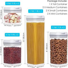 img 3 attached to 🍽️ BPA Free Plastic Cereal Containers, Vtopmart 7-Piece Airtight Food Storage Containers with Easy Lock Lids for Kitchen Pantry Organization and Storage - Includes 24 Labels