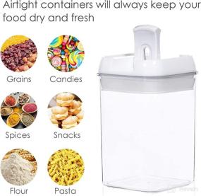 img 1 attached to 🍽️ BPA Free Plastic Cereal Containers, Vtopmart 7-Piece Airtight Food Storage Containers with Easy Lock Lids for Kitchen Pantry Organization and Storage - Includes 24 Labels