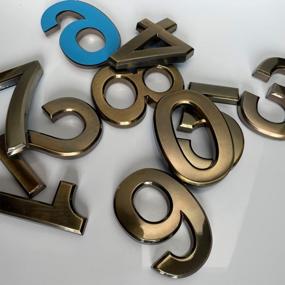 img 3 attached to HopeWan Bronze Mailbox Numbers Apartment Door Numbers Self Adhesive Install