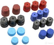 🔌 set of 20 ac system charging port caps for air conditioning service - r134a/r12 - 13mm, 13.5mm, 14mm, 16mm, 17mm, 17.5mm logo