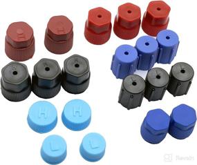 img 4 attached to 🔌 Set of 20 AC System Charging Port Caps for Air Conditioning Service - R134a/R12 - 13mm, 13.5mm, 14mm, 16mm, 17mm, 17.5mm