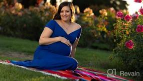 img 8 attached to Элегантное макси-платье для беременных с открытыми плечами - идеально подходит для фотосессий | Моллия