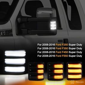 img 3 attached to 🔍 SEO-Optimized: Switchback LED Signal Mirror Lights - Sequential Turn Signal Side Mirror Light for Ford F250 F350 F450 F550 Super Duty (2008-2016) - Amber Turn Signal/White LED Running