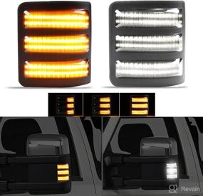 img 4 attached to 🔍 SEO-Optimized: Switchback LED Signal Mirror Lights - Sequential Turn Signal Side Mirror Light for Ford F250 F350 F450 F550 Super Duty (2008-2016) - Amber Turn Signal/White LED Running