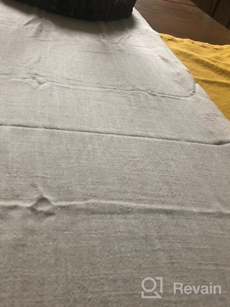 img 1 attached to Rustic Beige Linen Table Runner - 90 Inches Long For Chic Farmhouse Style Dining Tables, Dressers, And Banquets. Perfect For Dinning, Wedding Showers, And Parties - 14X90 Inches - Best Table Decor. review by John Wood