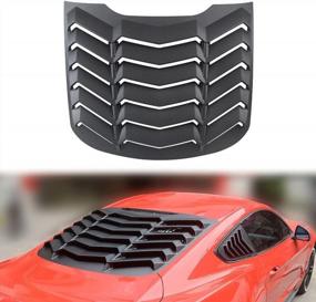 img 4 attached to Ford Mustang 2015-2021 GT Lambo Style ABS Matte Black Windshield Sun Shade Rear Window Louvers - Perfect Gift For Men Dad