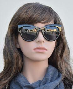 img 2 attached to Make A Statement With Froya'S Bold Oversized Chunky Cat Eye Sunglasses For Women