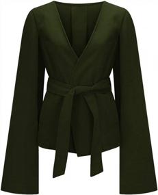 img 1 attached to Women'S Elegant Wool Blazer Coat Suit Jacket With Cape Sleeves And Pockets | Cresay