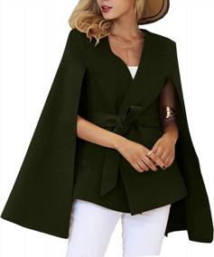 img 4 attached to Women'S Elegant Wool Blazer Coat Suit Jacket With Cape Sleeves And Pockets | Cresay