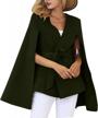 women's elegant wool blazer coat suit jacket with cape sleeves and pockets | cresay logo