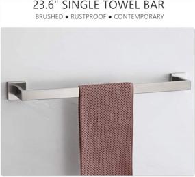 img 2 attached to Premium Wall Mounted Towel Bar Brushed Stainless Steel - 23.6-Inch Length - Ideal For Bathroom Towel Storage - VELIMAX Towel Rack For Optimal Organization