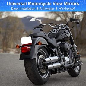 img 2 attached to 🏍️ OXMART Universal Motorcycle Rearview Mirror | 8/10mm Side Mirror with Adapter and Swivel Adjustable Design | Anti-Rust & Waterproof | Compatible with Harley Honda Kawasaki Suzuki Yamaha