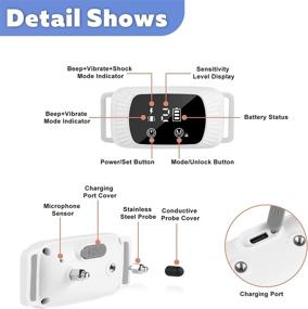 img 3 attached to 🐶 Bark Collar with Adjustable Sensitivity and Intensity for Effective Dog Training - Rechargeable Anti Barking Shock Collar with Beep Vibration for Small Medium Large Dogs