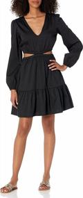 img 4 attached to Cut-Out Cotton Sateen Dress For Women: The Drop Sita Short Dress