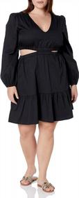 img 1 attached to Cut-Out Cotton Sateen Dress For Women: The Drop Sita Short Dress